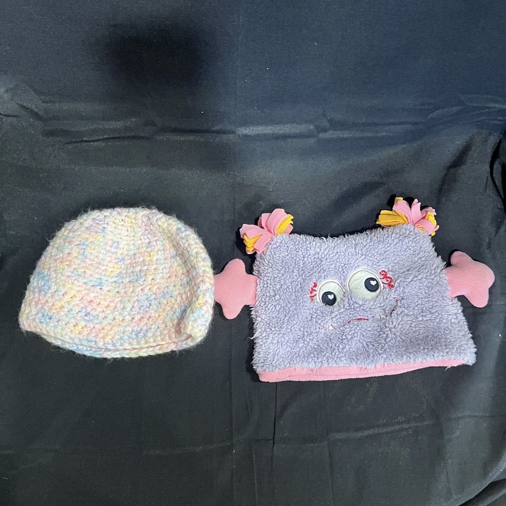 Truly Scumptious & Hand Crochet Toddlers Girls Winter Hat Bundle